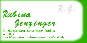 rubina genzinger business card
